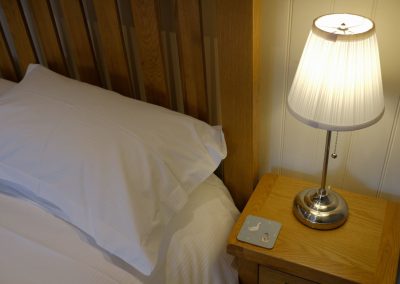 bed and lamp